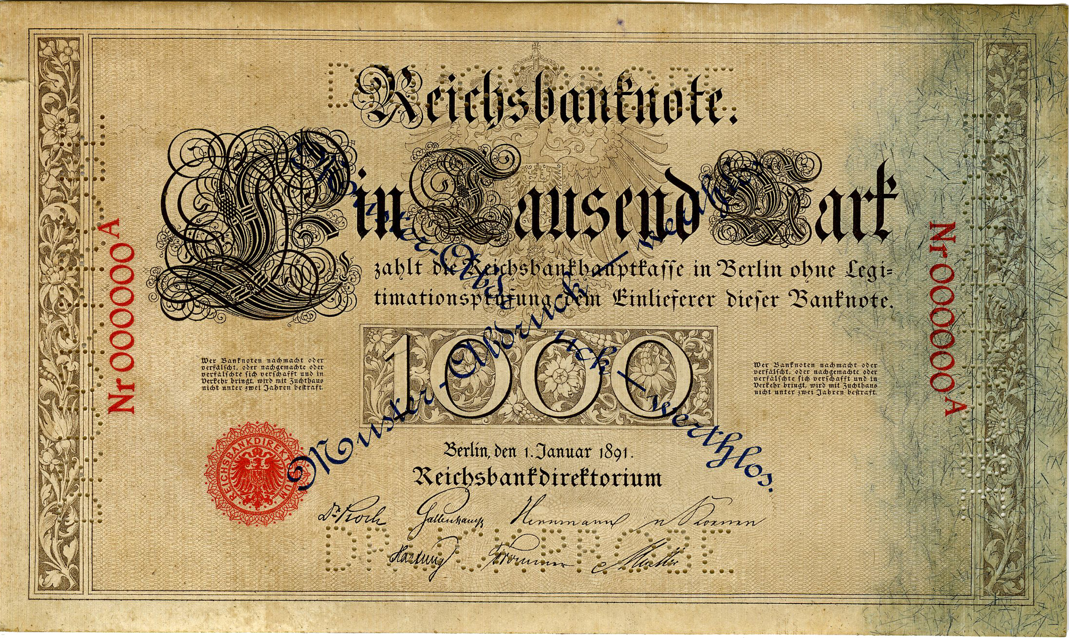 Deutsches Reich: 1.000 Mark 1891
