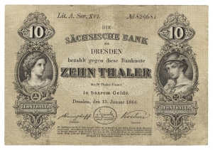 Sächsische Bank: 10 Taler 1866