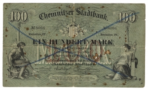 Chemnitzer Stadtbank: 100 Mark 1874