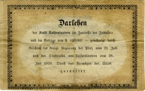 Kaiserslautern, Stadt: 5 Gulden 1870