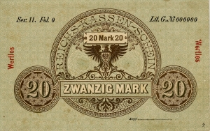 Deutsches Reich: 20 Mark 1874 Probe