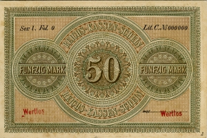 Deutsches Reich: 50 Mark 1874 Probe
