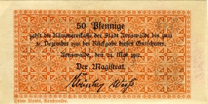 Arnswalde, Stadt: 50 Pfennig 1917