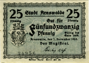 Arnswalde, Stadt: 25 Pfennig 1918