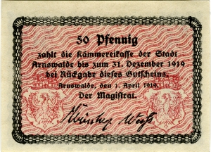 Arnswalde, Stadt: 50 Pfennig 1919