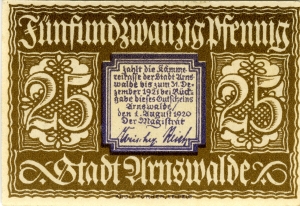 Arnswalde, Stadt: 25 Pfennig 1920
