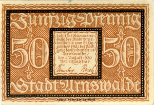Arnswalde, Stadt: 50 Pfennig 1920