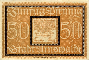 Arnswalde, Stadt: 50 Pfennig 1921