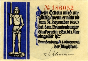 Brandenburg an der Havel, Stadt: 1/2 Mark 1918