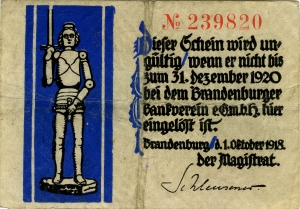 Brandenburg an der Havel, Stadt: 1/2 Mark 1918