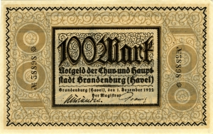 Brandenburg an der Havel, Stadt: 100 Mark 1922