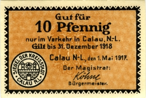 Calau, Stadt: 10 Pfennig 1917