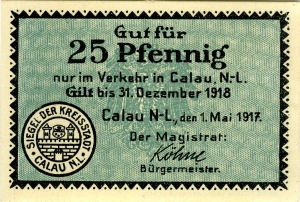 Calau, Stadt: 25 Pfennig 1917