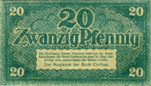 Cottbus, Stadt: 20 Pfennig