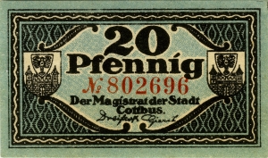 Cottbus, Stadt: 20 Pfennig