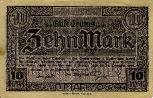 Cottbus, Stadt: 10 Mark 1918