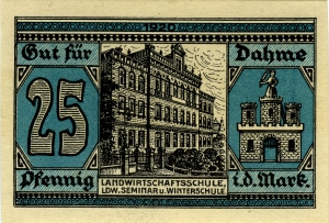 Dahme, Stadt: 25 Pfennig 1920