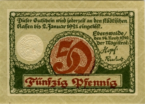 Eberswalde, Stadt: 50 Pfennig 1919