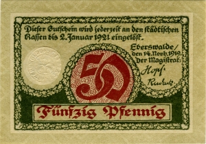 Eberswalde, Stadt: 50 Pfennig 1919