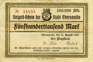 Eberswalde, Stadt: 500.000 Mark 1923