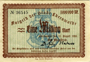 Eberswalde, Stadt: 1 Million Mark 1923