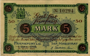 Frankfurt an der Oder, Stadt: 50 Mark 1922