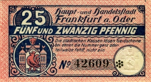 Frankfurt an der Oder, Stadt: 25 Pfennig 1920