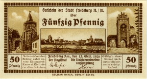 Friedeberg, Stadt: 50 Pfennig 1920
