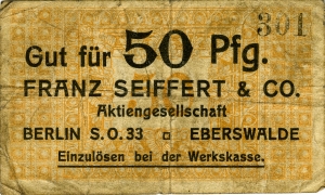 Franz Seiffert & Co. Berlin-Eberswalde: 50 Pfennig