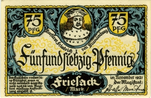 Friesack, Stadt: 75 Pfennig 1921