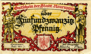 Neuruppin, Stadt: 25 Pfennig 1921