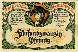 Rheinsberg, Stadt: 25 Pfennig 1922