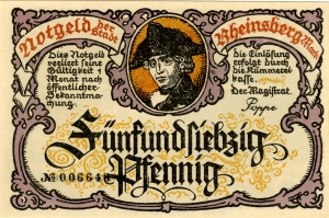 Rheinsberg, Stadt: 75 Pfennig 1922