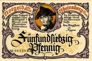 Rheinsberg, Stadt: 75 Pfennig 1922