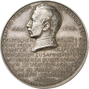 Medaillen-Münze Otto Oertel: Wilhelm II. und Stiftung des Eisernen Kreuzes