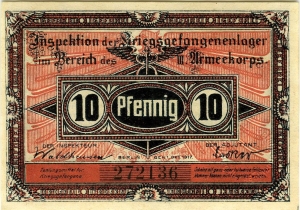 Inspektion der Kriegsgefangenenlager III. Armeekorps, Brandenburg: 10 Pfennig 1917