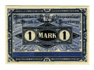Inspektion der Kriegsgefangenenlager III. Armeekorps, Cottbus: 1 Mark 1917