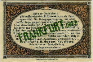 Inspektion der Kriegsgefangenenlager III. Armeekorps, Frankfurt Oder: 1 Pfennig 1917