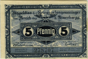 Inspektion der Kriegsgefangenenlager III. Armeekorps, Frankfurt Oder: 5 Pfennig 1917