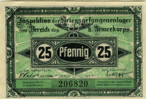 Inspektion der Kriegsgefangenenlager III. Armeekorps, Frankfurt Oder: 25 Pfennig 1917