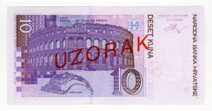 Kroatische Nationalbank: 10 Kuna 1993 Probe