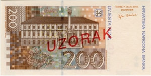 Kroatische Nationalbank: 200 Kuna 2002 Probe