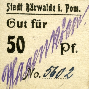 Bärwalde, Stadt: 50 Pfennig 1917