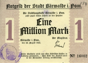 Bärwalde, Stadt: 1 Million Mark 1923